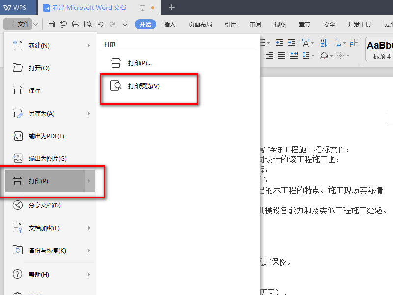 wps打印预览在哪?