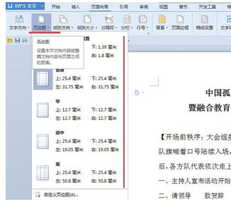 Wps页边距怎么设置?