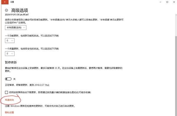 Win10怎么关闭传递优化功能?