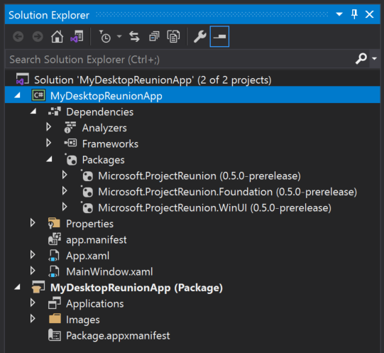 Project Reunion 0.5正式版和0.5预览版