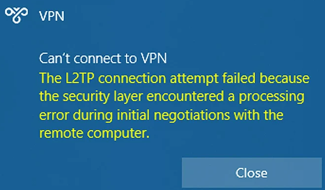 微软Win10 KB5009543更新中断L2TP VPN