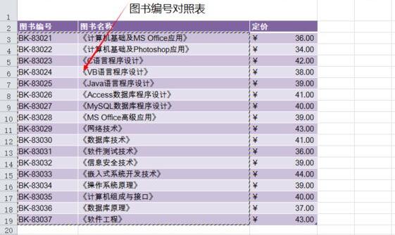 使用vlookup函数完成自动填充图书名称