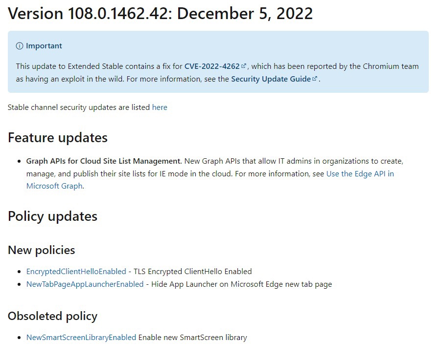 Microsoft Edge 108 稳定版发布，支持