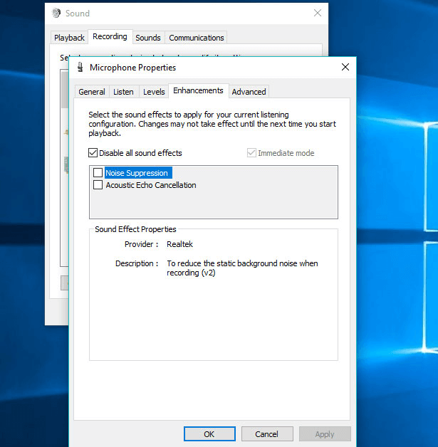 麦克风在Windows 10上不起作用