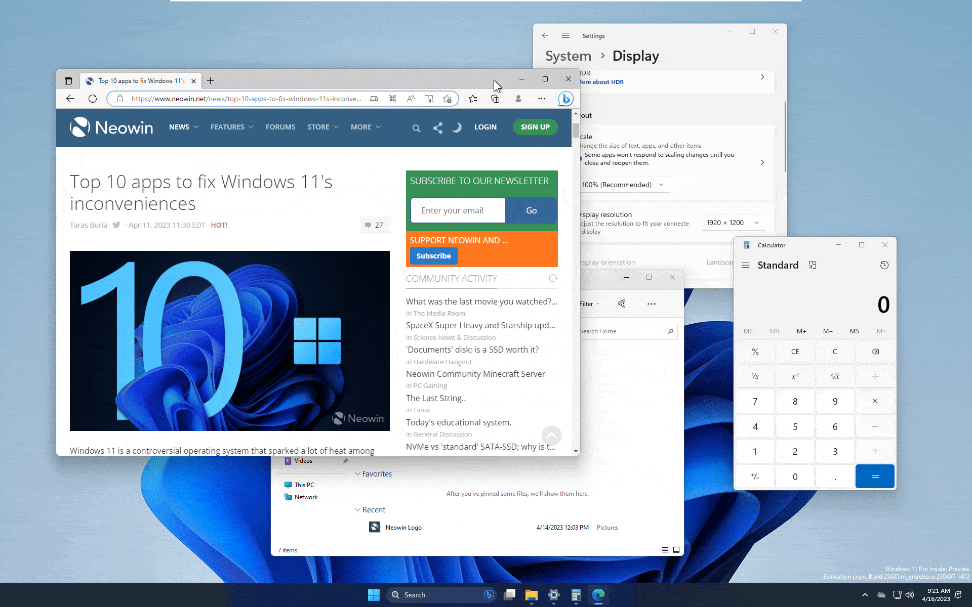 Windows 11 的窗口布局（Snap Layouts