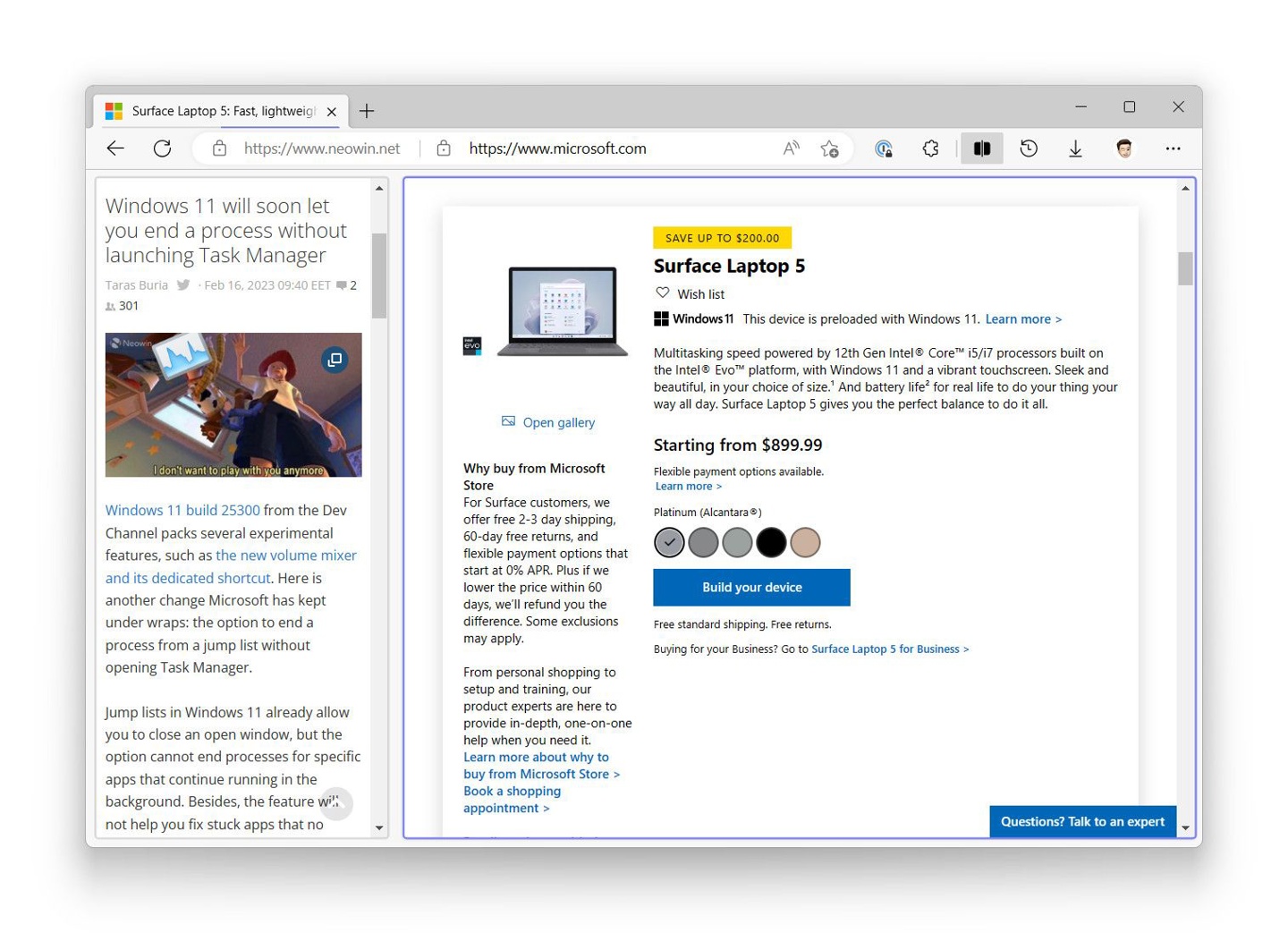微软计划 4 月为 Edge 浏览器引入分屏