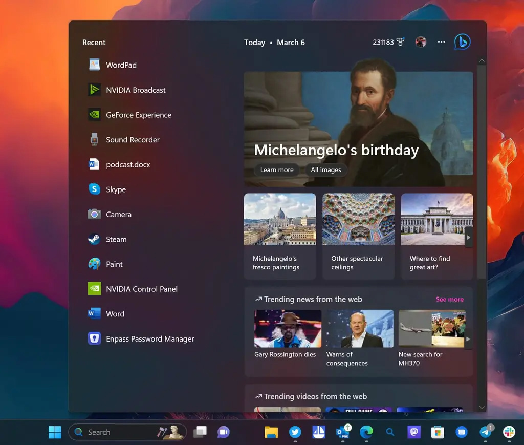 微软已经确定不会从Win11任务栏中移除