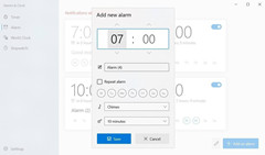 微软Win10 《闹钟和时钟》应用获得了太阳谷 UI 更新:新增圆角元素