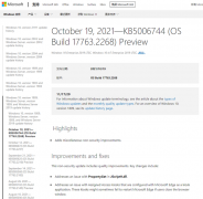 Windows10 KB5006744 升级至OS 内部版本 Build 17763.2268预览版