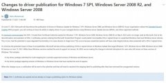 微软宣布Windows 7无法通过Windows Update下载驱动更新