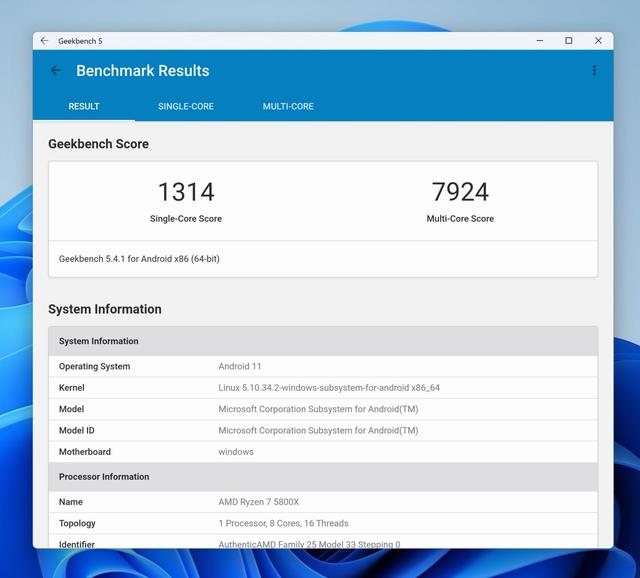 Win11安卓子系统跑分来了 Win11安卓子系统性能如何