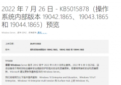 微软最新Win10 KB5015878(19044.1865)内部预览版发布！