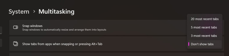 微软调整Win11的Alt+Tab功能！最多只支持切换20个最近标签页
