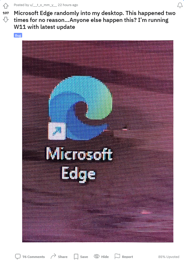 微软 Edge 浏览器再出争议操作：强制在桌面创建快捷方式