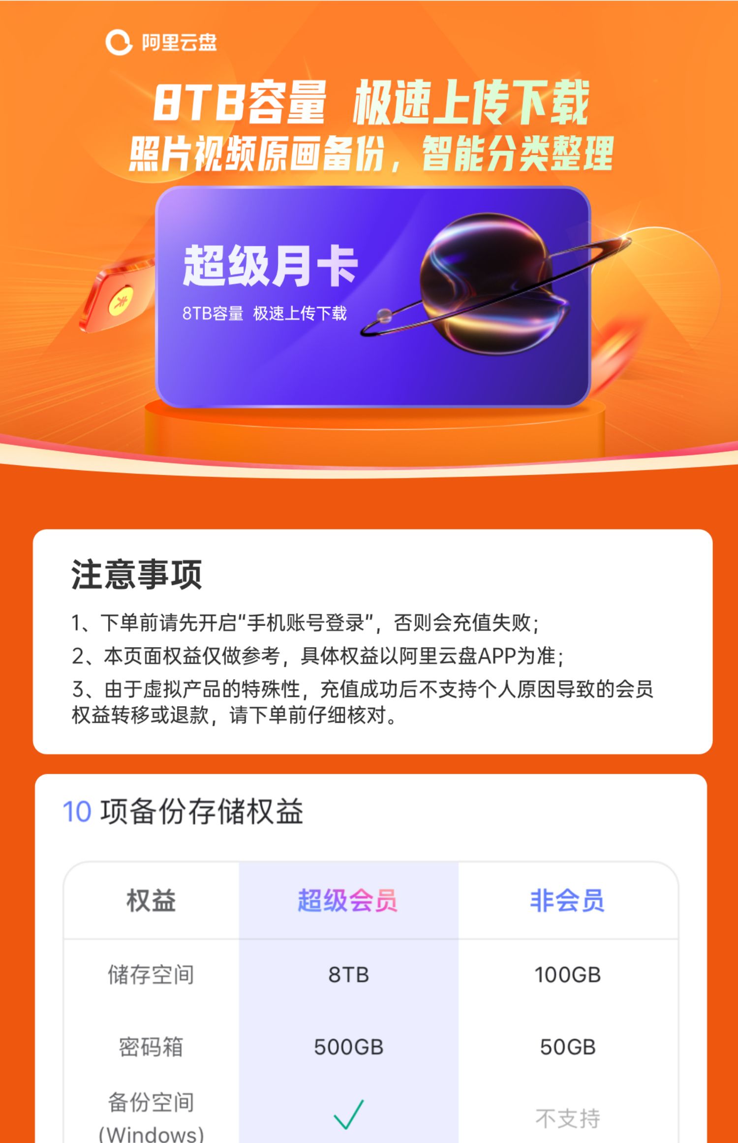 阿里云盘超级会员年卡3.8 狂促开启：8TB 大容量！